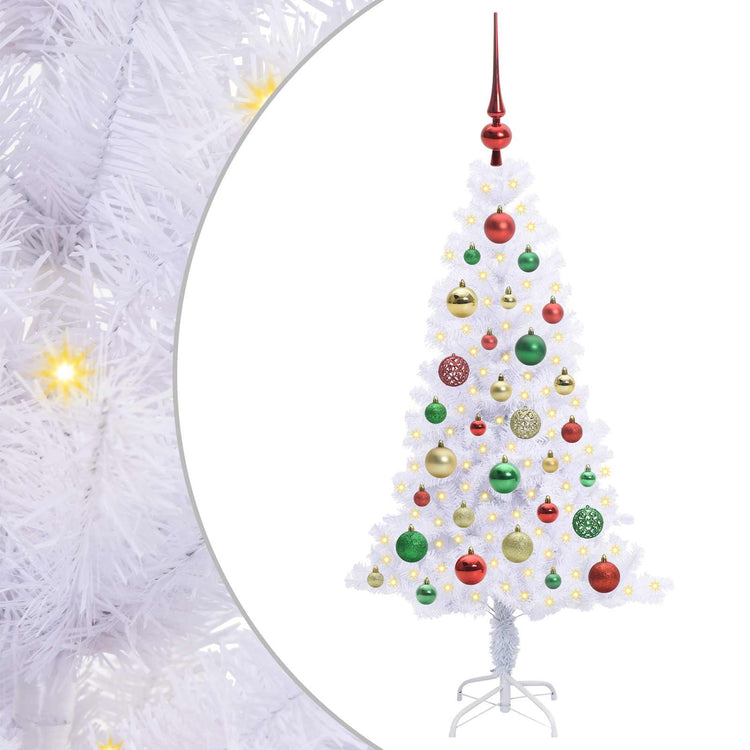 Vidaxl kunstkerstboom met 150 led wit 120 cm pvc en staal