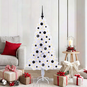 Vidaxl kunstkerstboom met 150 led wit 150 cm pvc en staal - afbeelding 1