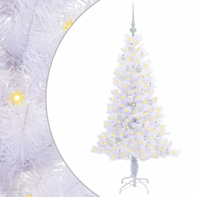 Vidaxl kunstkerstboom met 150 led wit 150 cm pvc en staal