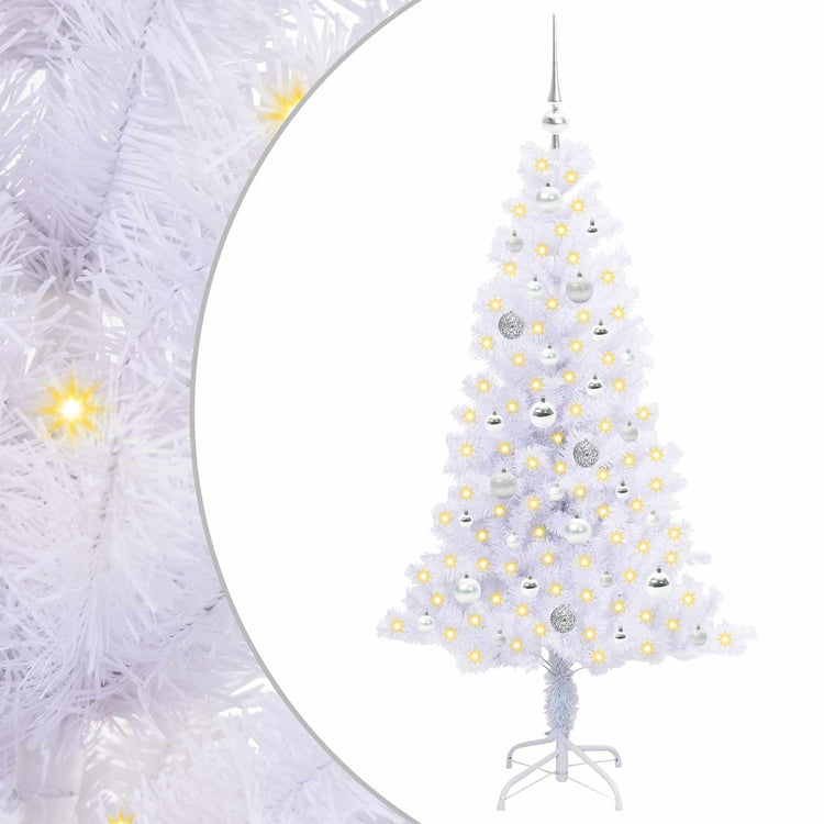 Vidaxl kunstkerstboom met 150 led wit 150 cm pvc en staal