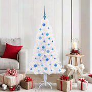 Vidaxl kunstkerstboom met 150 led wit 150 cm pvc en staal - afbeelding 1