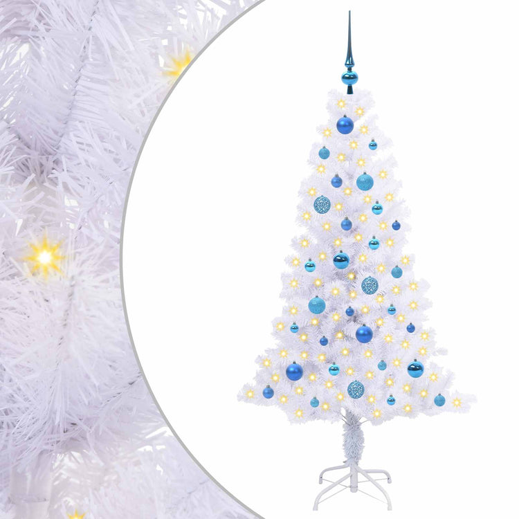 Vidaxl kunstkerstboom met 150 led wit 150 cm pvc en staal