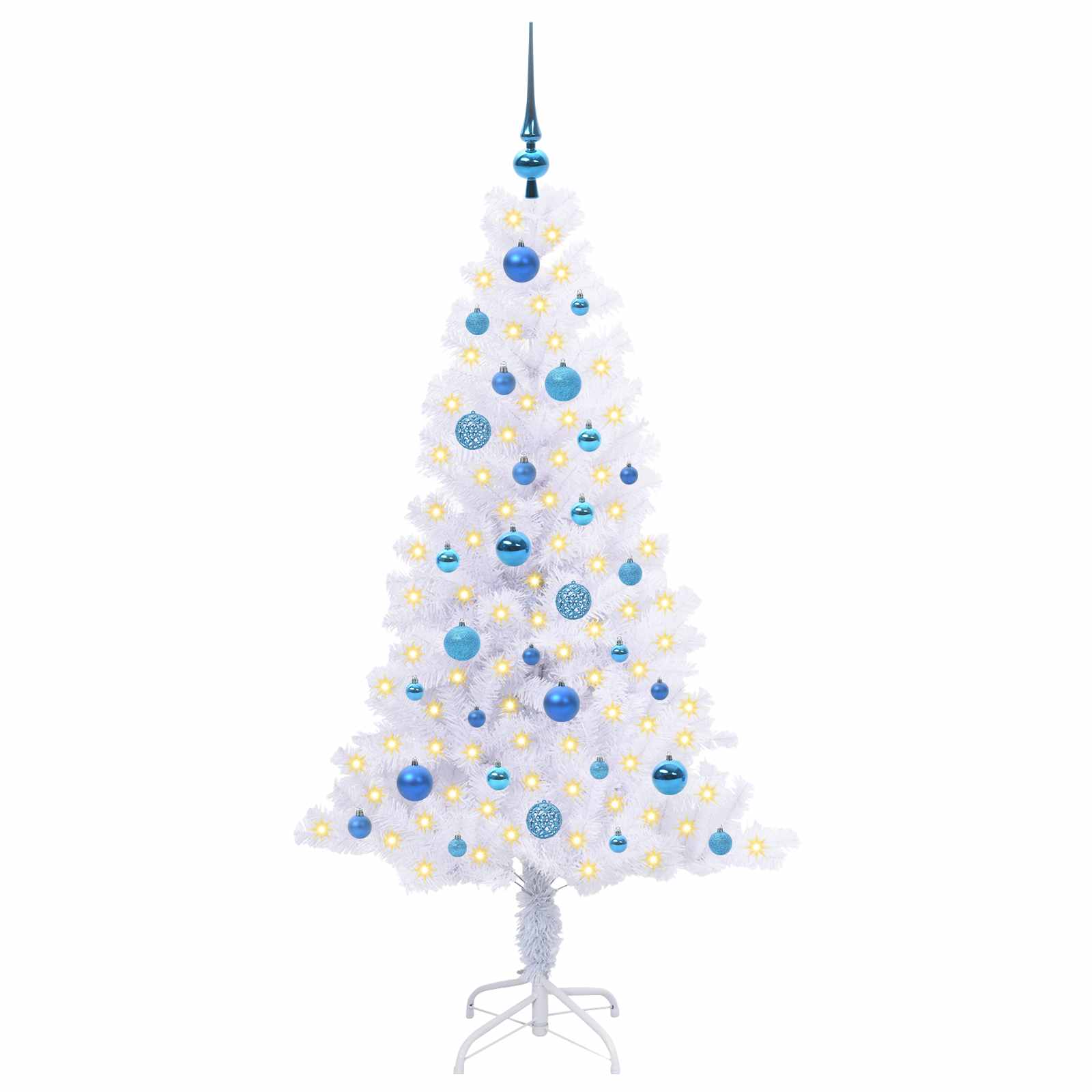 Vidaxl kunstkerstboom met 150 led wit 150 cm pvc en staal