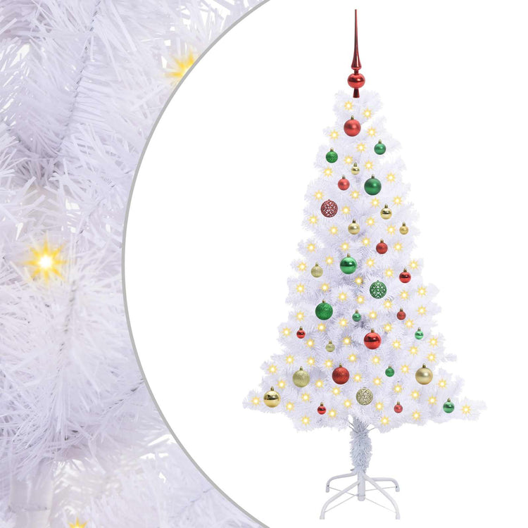Vidaxl kunstkerstboom met 150 led wit 150 cm pvc en staal