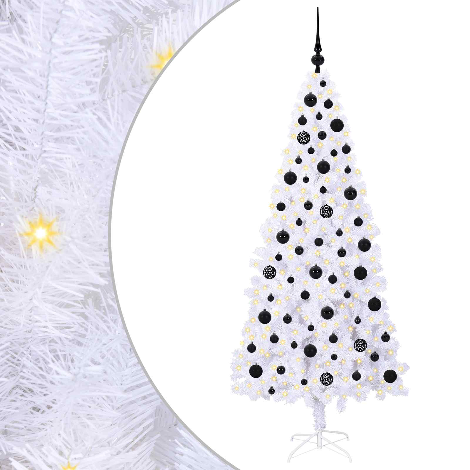 Vidaxl kunstkerstboom met 300 led wit 180 cm pvc en staal