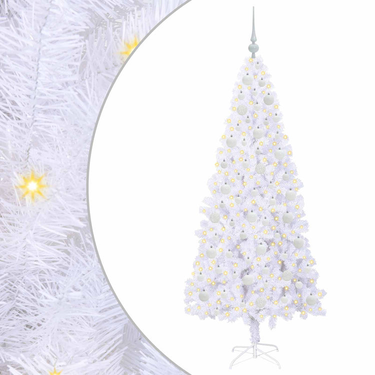 Vidaxl kunstkerstboom met 300 led wit 180 cm pvc en staal
