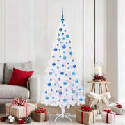 Vidaxl kunstkerstboom met 300 led wit 180 cm pvc en staal - afbeelding 1