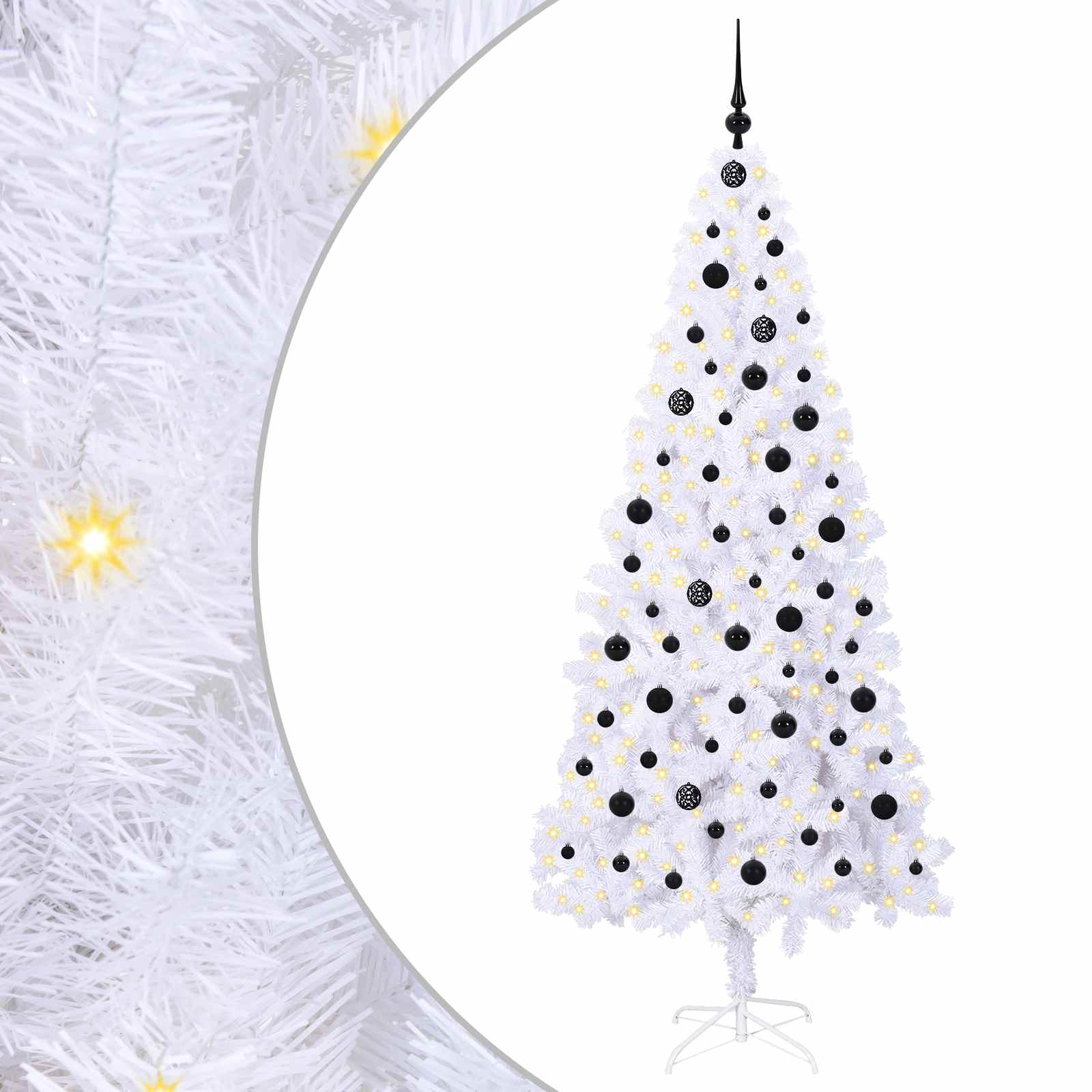 Vidaxl kunstkerstboom met 300 led wit 210 cm pvc en staal