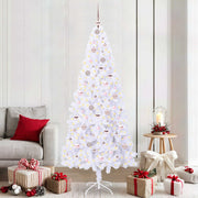 Vidaxl kunstkerstboom met 300 led wit 210 cm pvc en staal - afbeelding 1