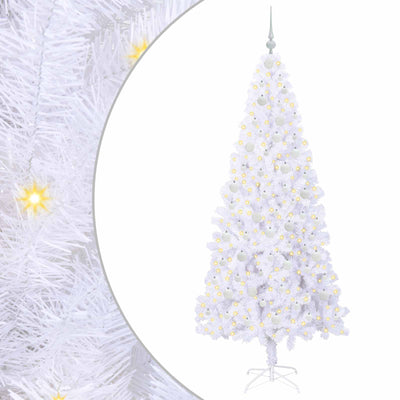 Vidaxl kunstkerstboom met 300 led wit 210 cm pvc en staal