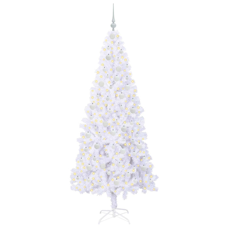 Vidaxl kunstkerstboom met 300 led wit 210 cm pvc en staal