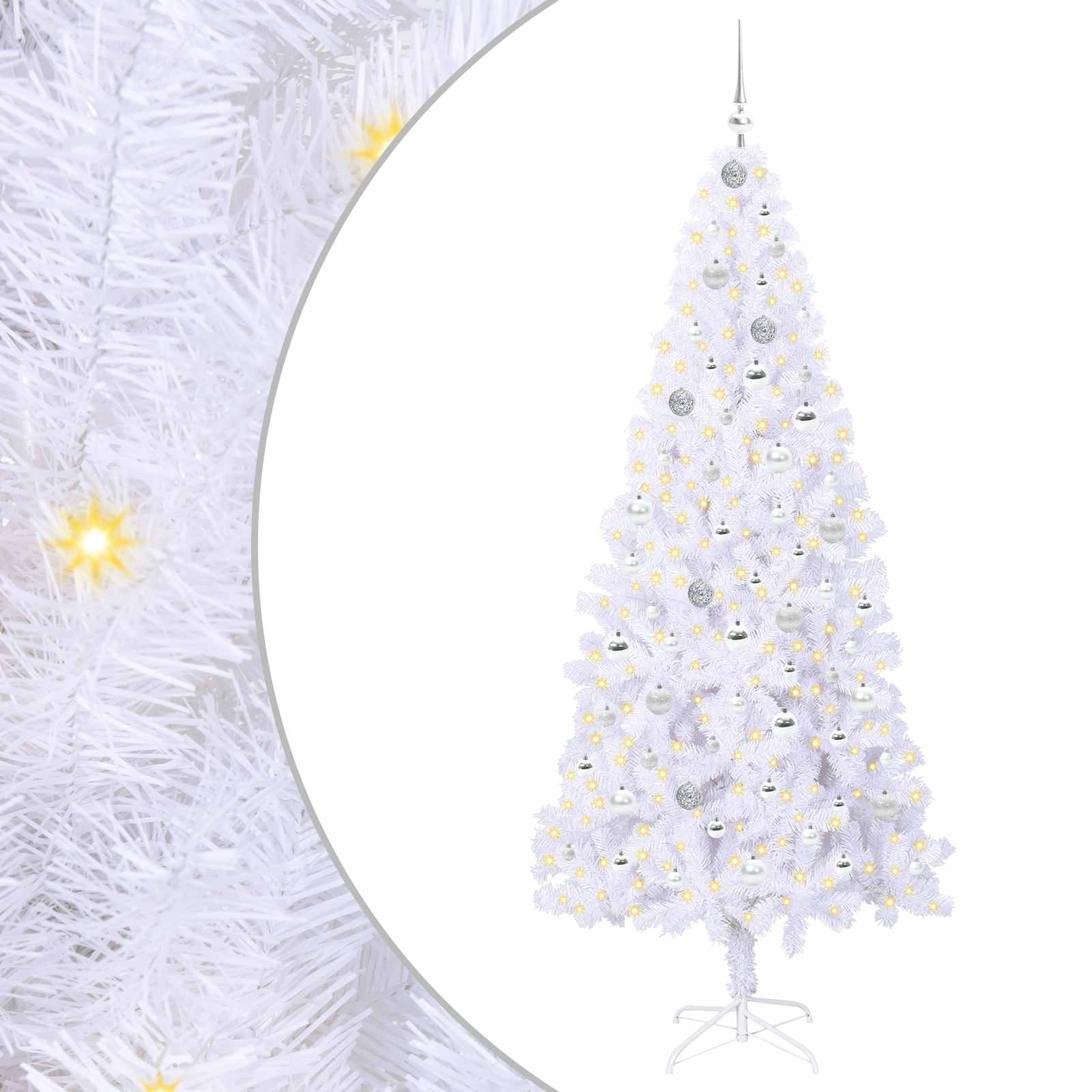 Vidaxl kunstkerstboom met 300 led wit 210 cm pvc en staal