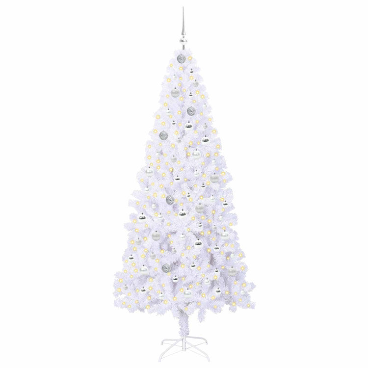 Vidaxl kunstkerstboom met 300 led wit 210 cm pvc en staal