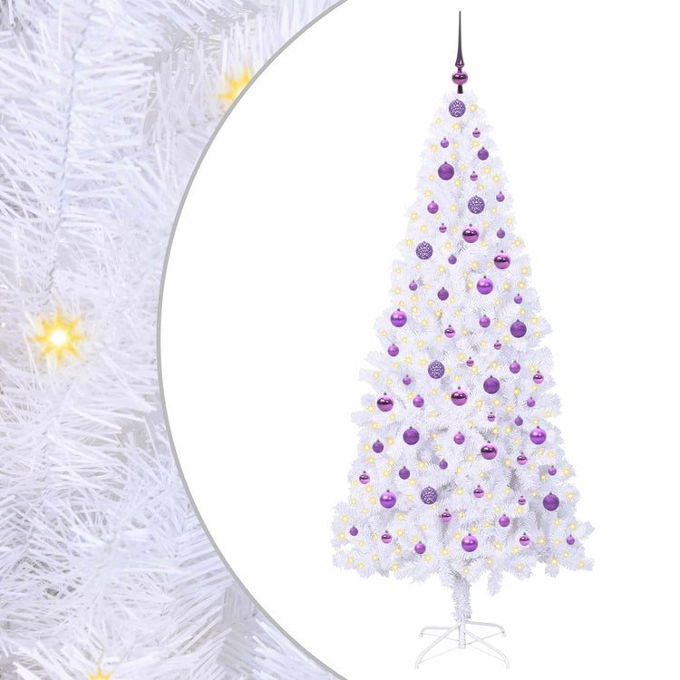 Vidaxl kunstkerstboom met 300 led wit 210 cm pvc en staal