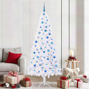 Vidaxl kunstkerstboom met 300 led wit 210 cm pvc en staal - afbeelding 1