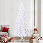 Vidaxl kunstkerstboom met 300 led wit 240 cm pvc en staal - afbeelding 1