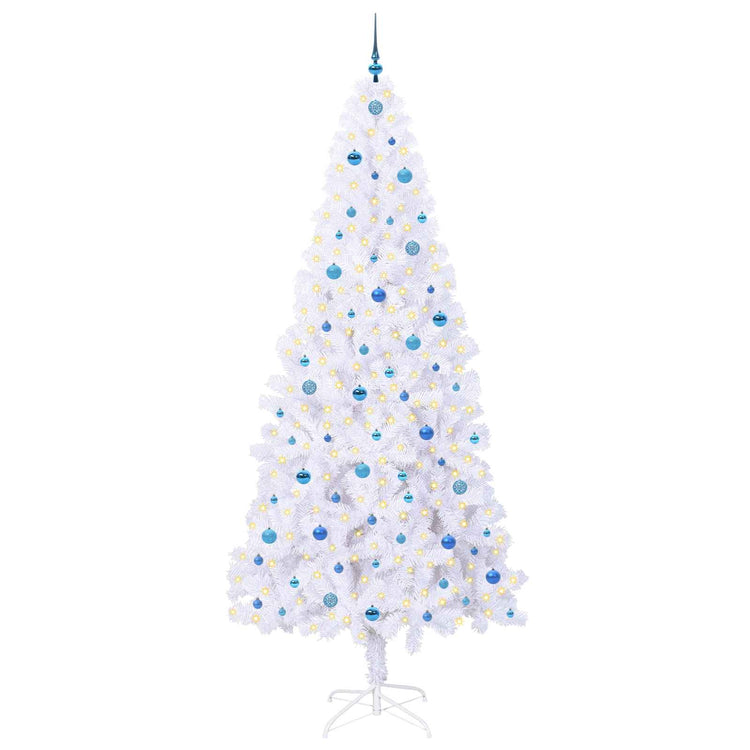 Vidaxl kunstkerstboom met 300 led wit 240 cm pvc en staal