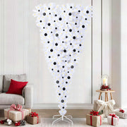Vidaxl kunstkerstboom met 300 led wit 240 cm pvc en staal - afbeelding 1