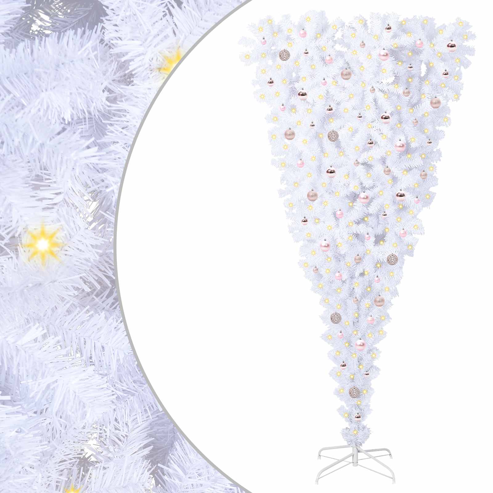 Vidaxl kunstkerstboom met 300 led wit 240 cm pvc en staal