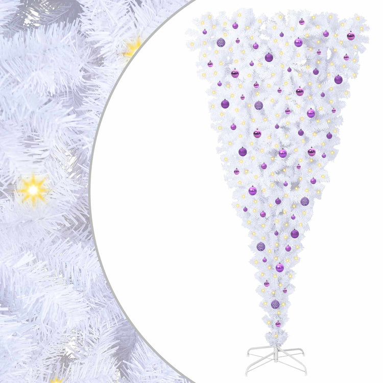 Vidaxl kunstkerstboom met 300 led wit 240 cm pvc en staal