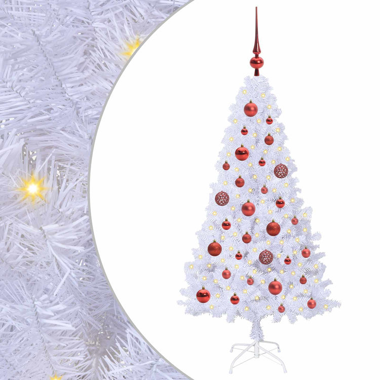 Vidaxl kunstkerstboom wit 120 cm pvc en staal