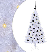 Vidaxl kunstkerstboom wit 120 cm pvc en staal - afbeelding 2