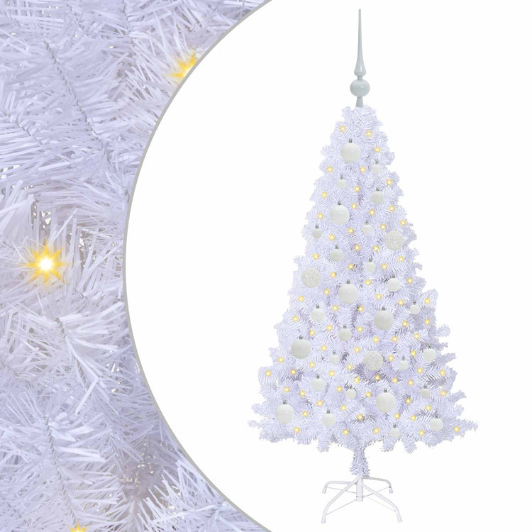 Vidaxl kunstkerstboom wit 120 cm pvc en staal