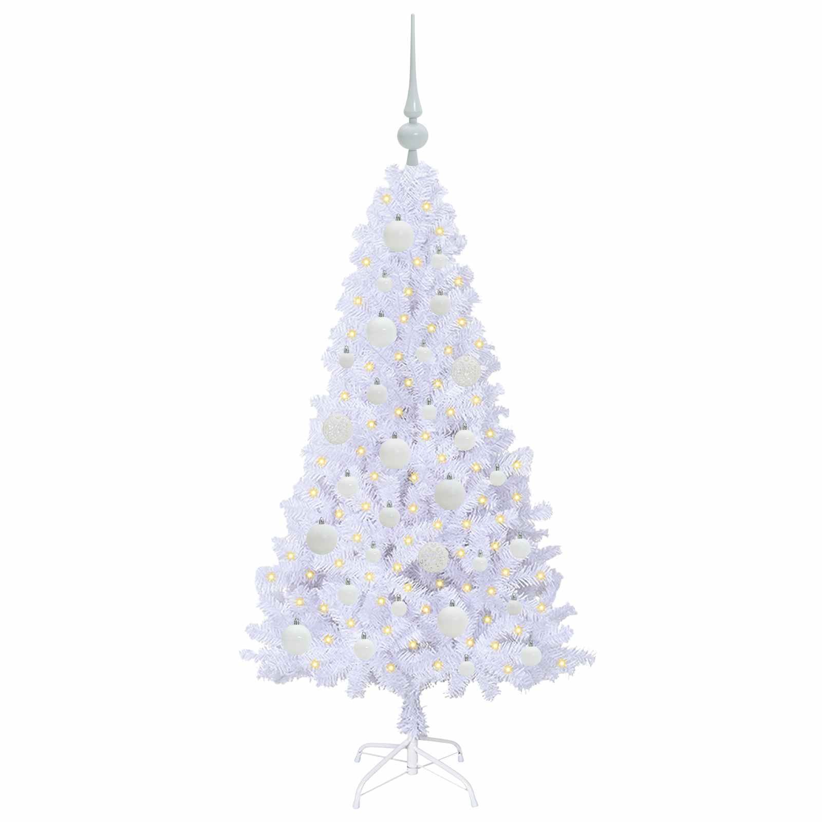 Vidaxl kunstkerstboom met 150 led wit 120 cm pvc en staal