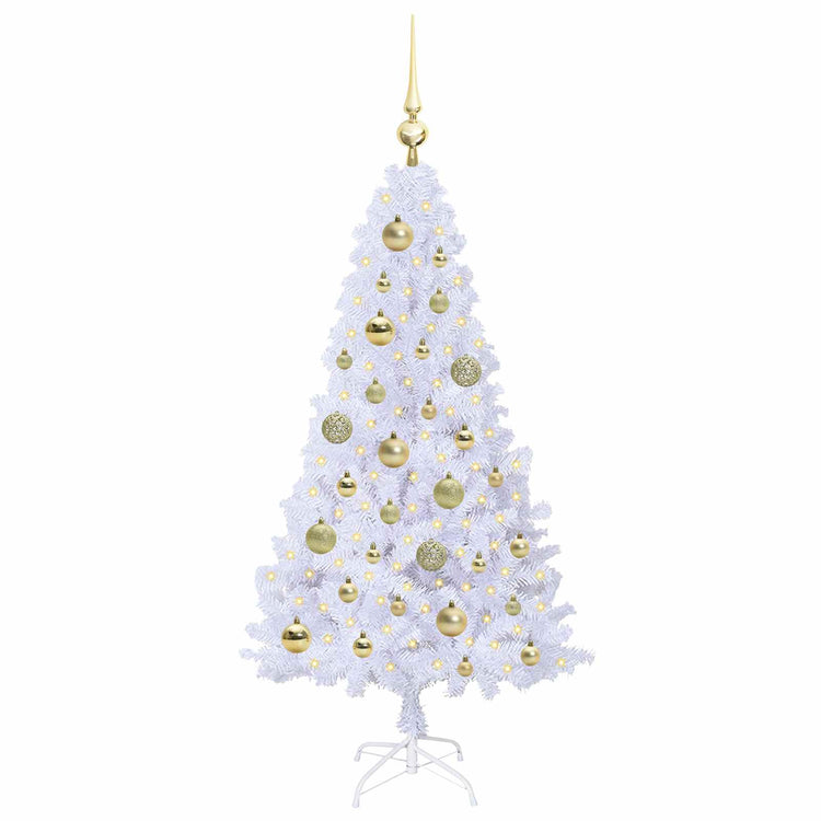 Vidaxl kunstkerstboom wit 120 cm pvc en staal