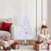Vidaxl kunstkerstboom wit 120 cm pvc en staal - afbeelding 1
