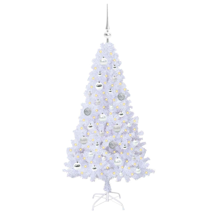 Vidaxl kunstkerstboom wit 120 cm pvc en staal