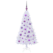 Vidaxl kunstkerstboom wit 120 cm pvc en staal - afbeelding 3