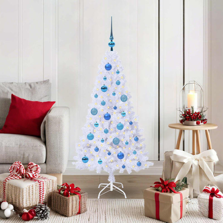 Vidaxl kunstkerstboom wit 120 cm pvc en staal