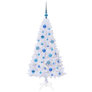 Vidaxl kunstkerstboom wit 120 cm pvc en staal - afbeelding 3