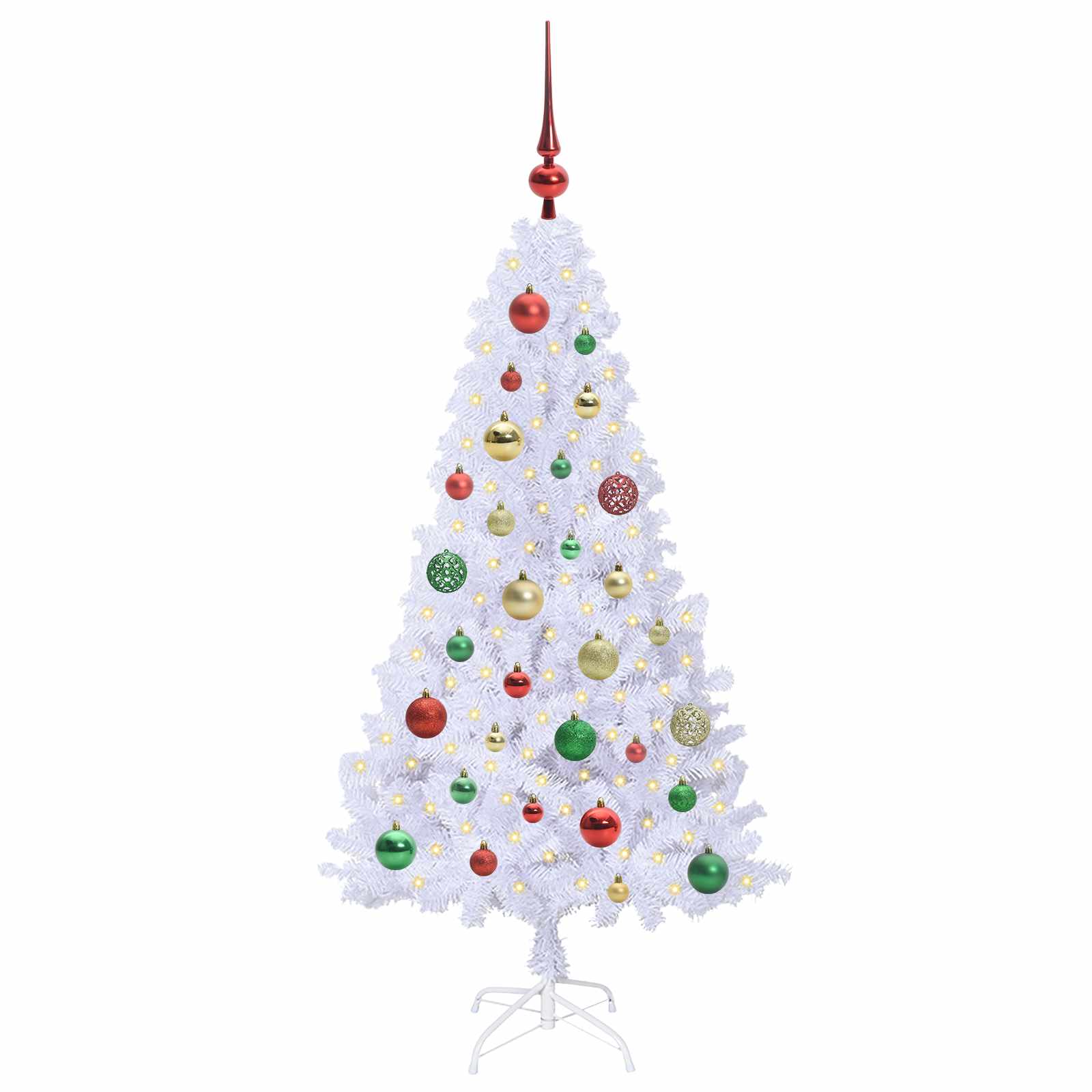 Vidaxl kunstkerstboom met 150 led wit 120 cm pvc en staal