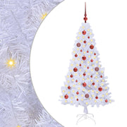 Vidaxl kunstkerstboom wit 150 cm pvc en staal - afbeelding 2