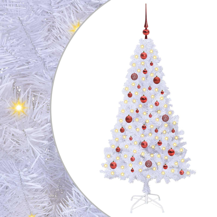 Vidaxl kunstkerstboom wit 150 cm pvc en staal