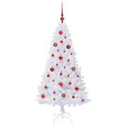 Vidaxl kunstkerstboom wit 150 cm pvc en staal - afbeelding 3