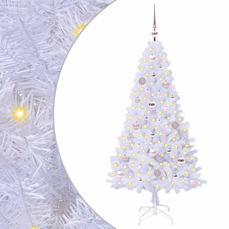 Vidaxl kunstkerstboom wit 150 cm pvc en staal