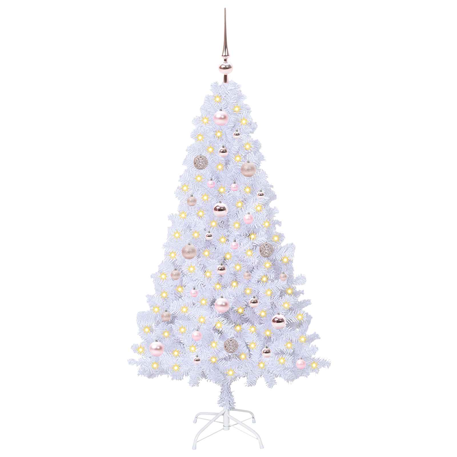 Vidaxl kunstkerstboom met 150 led wit 150 cm pvc en staal