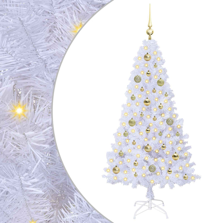 Vidaxl kunstkerstboom wit 150 cm pvc en staal