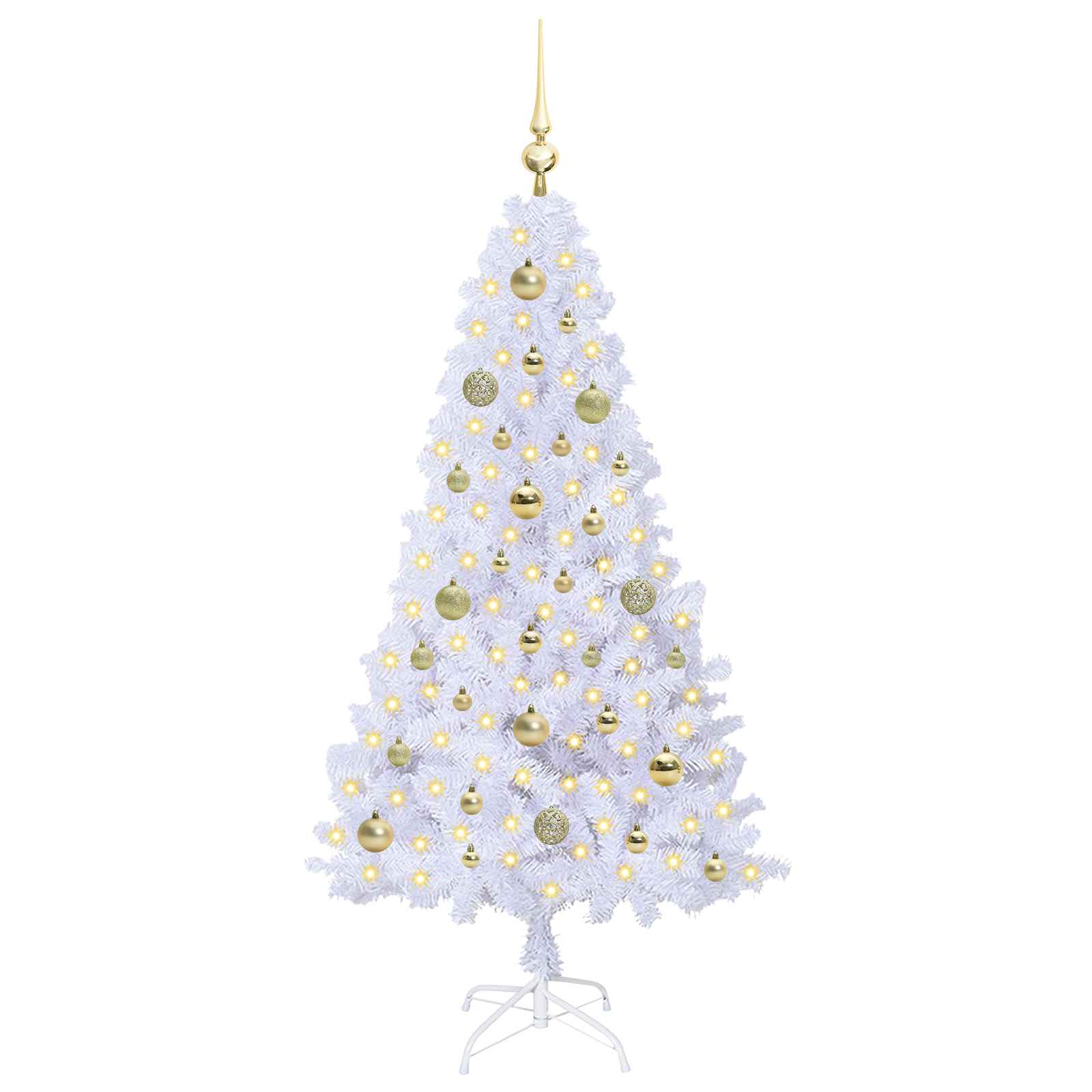 Vidaxl kunstkerstboom met 150 led wit 150 cm pvc en staal