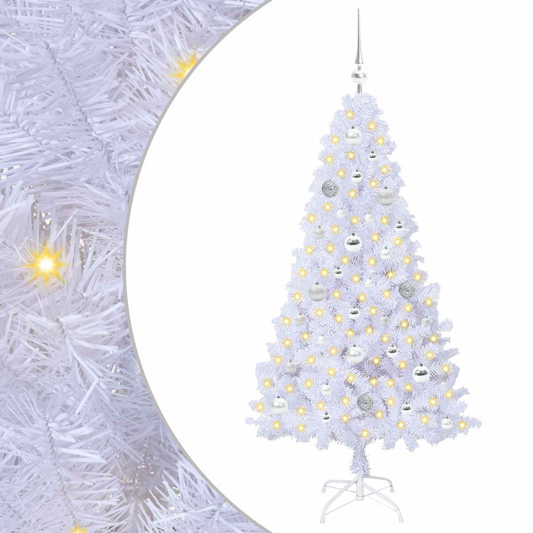 Vidaxl kunstkerstboom wit 150 cm pvc en staal