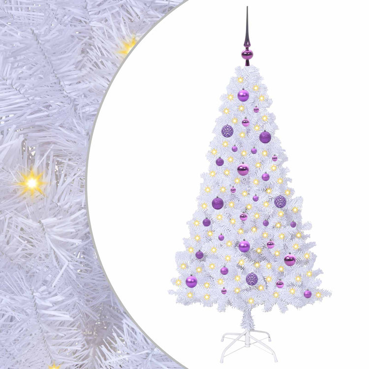 Vidaxl kunstkerstboom wit 150 cm pvc en staal