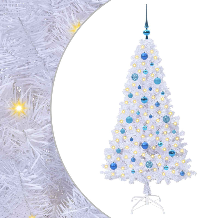 Vidaxl kunstkerstboom wit 150 cm pvc en staal