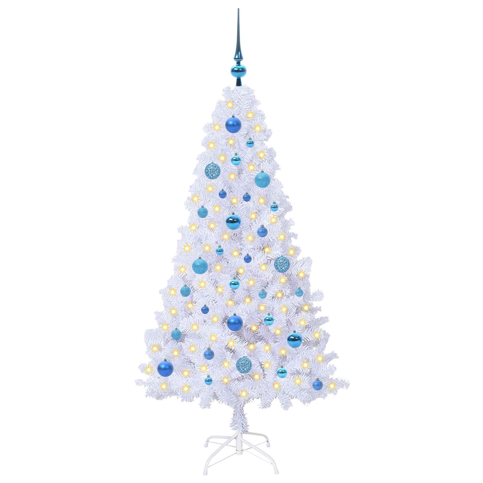 Vidaxl kunstkerstboom met 150 led wit 150 cm pvc en staal
