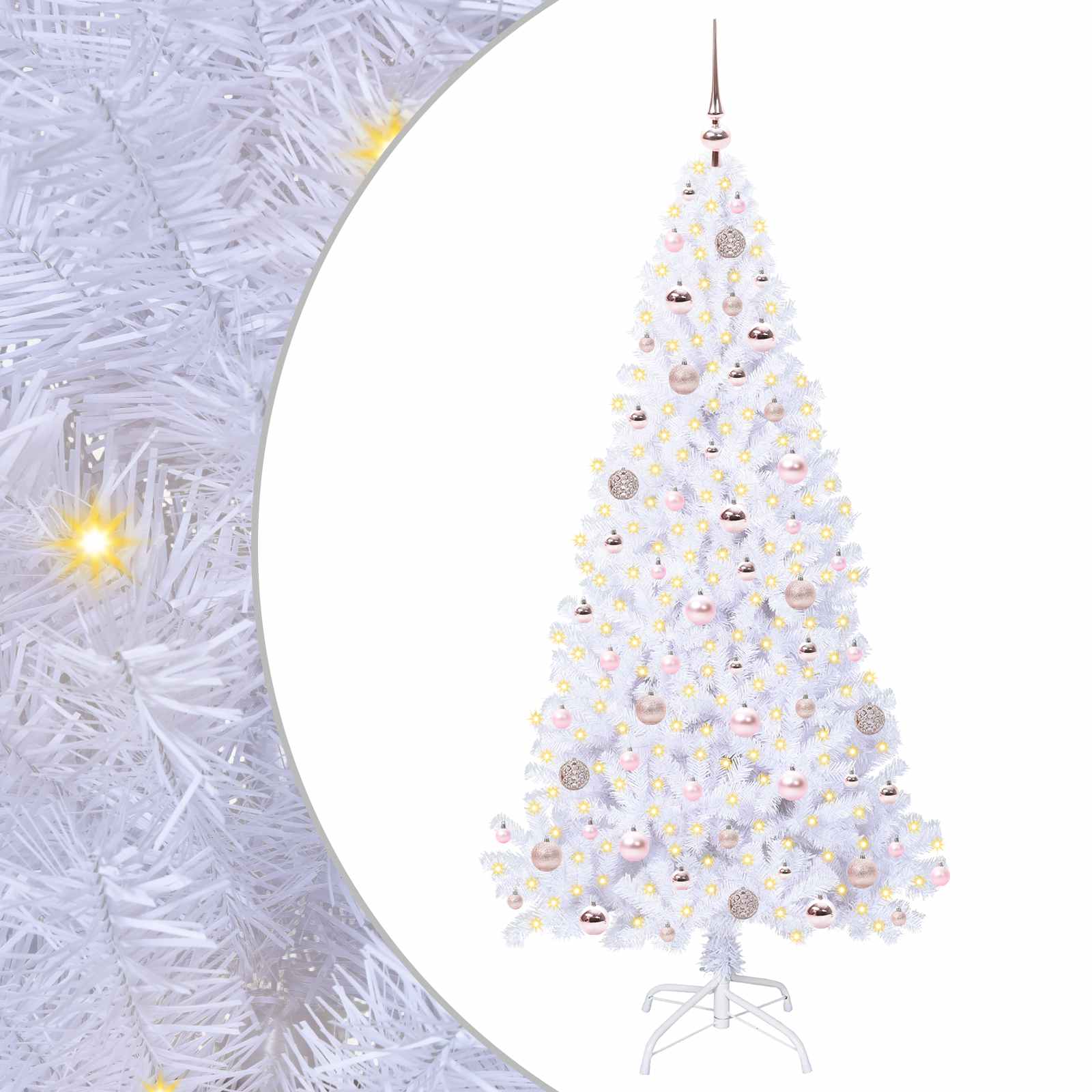 Vidaxl kunstkerstboom met 300 led wit 180 cm pvc en staal