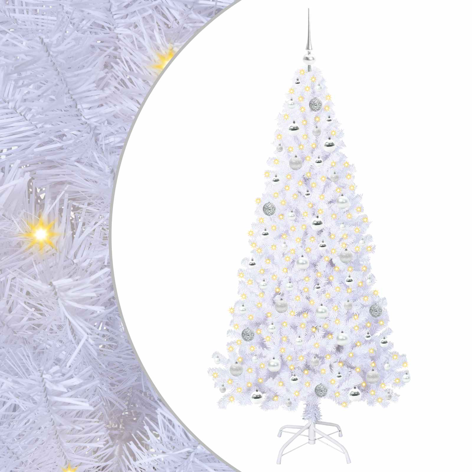 Vidaxl kunstkerstboom met 300 led wit 180 cm pvc en staal