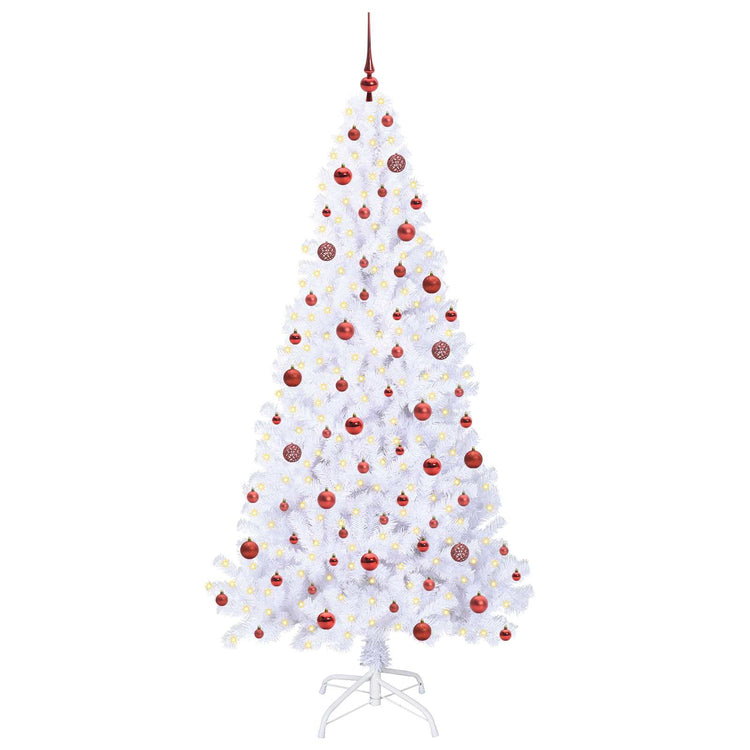 Vidaxl kunstkerstboom met 300 led wit 210 cm pvc en staal