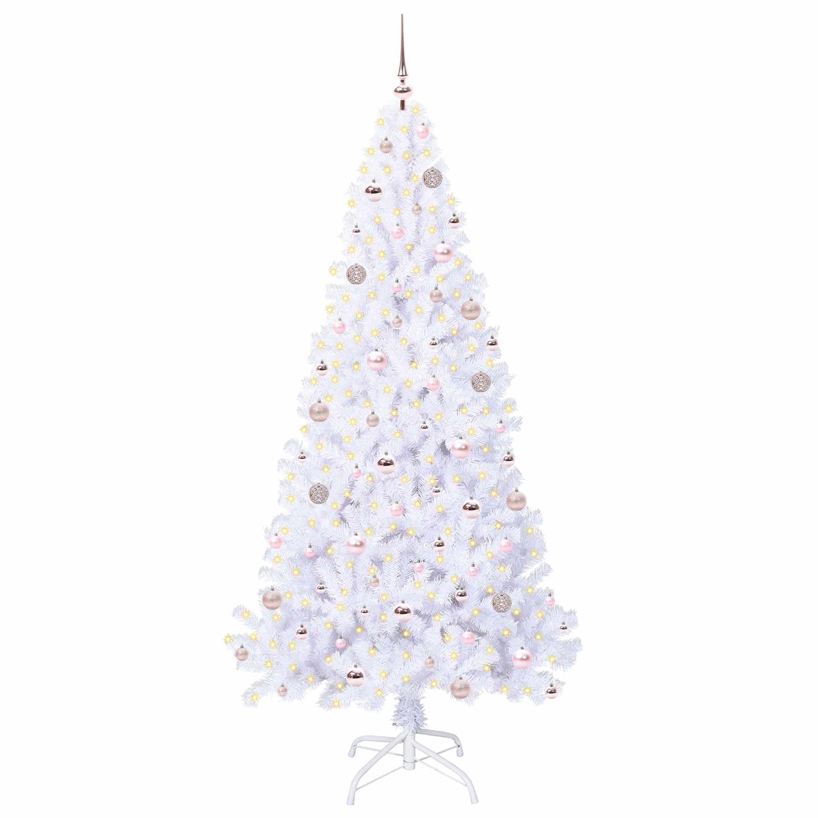 Vidaxl kunstkerstboom met 300 led wit 210 cm pvc en staal